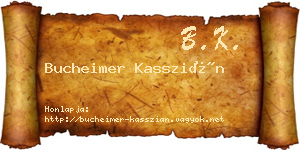Bucheimer Kasszián névjegykártya